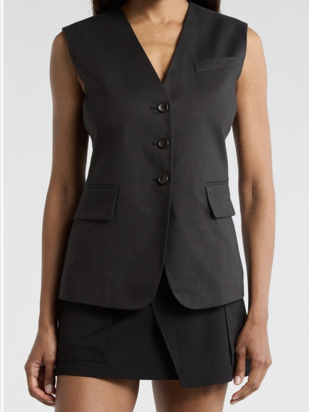 A.L.C. Black V-Neck Sleeveless Blazer Vest msrp $495